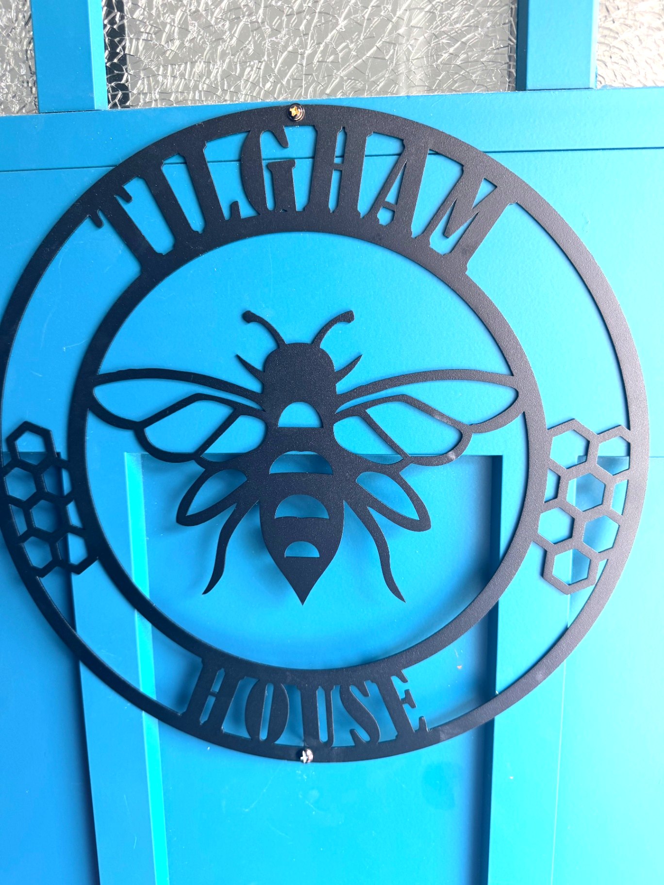 Tilgham House — front exterior with Bumblebee bee sign