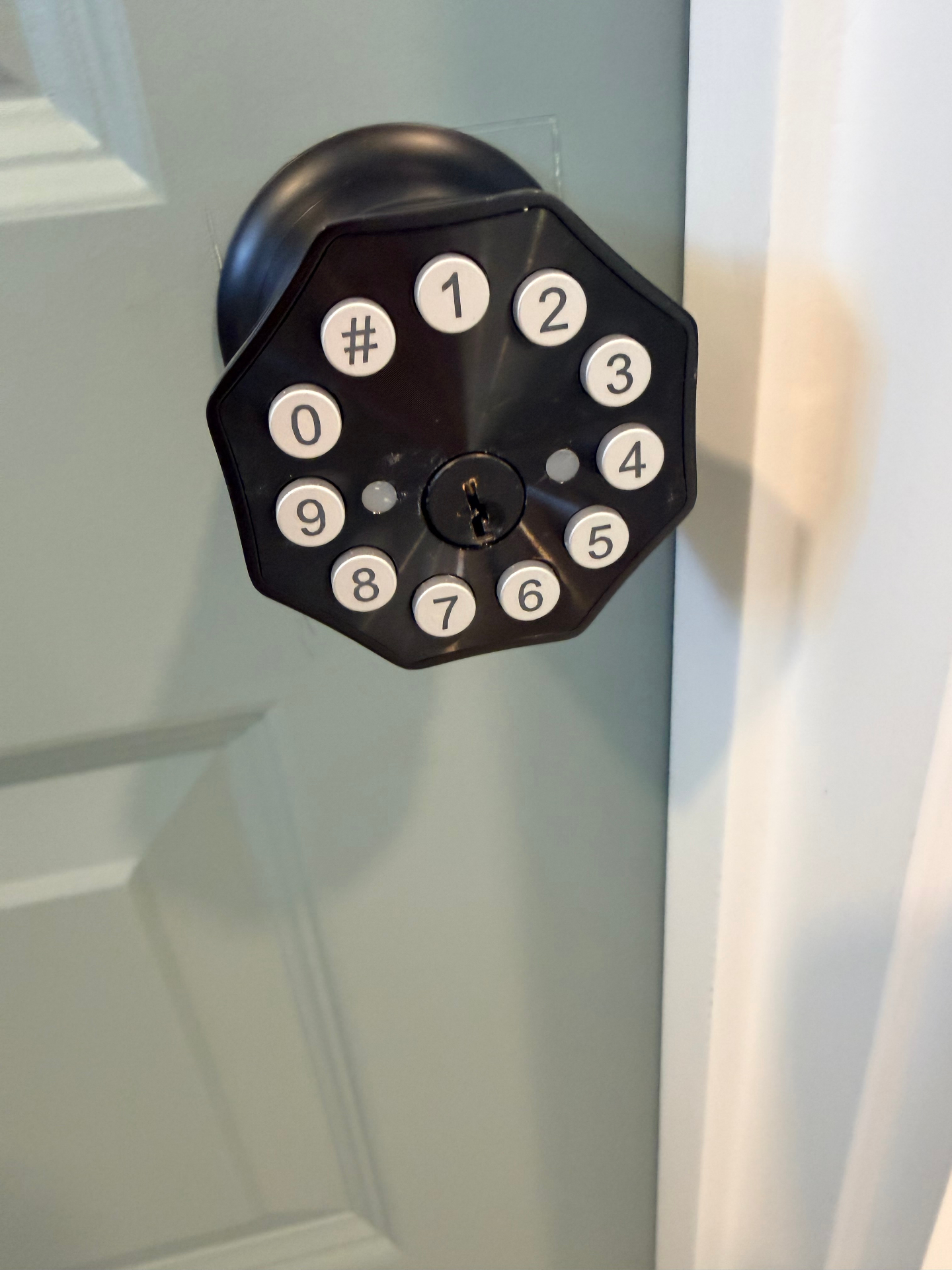 Tilgham House — smart keypad lock on private bedroom door